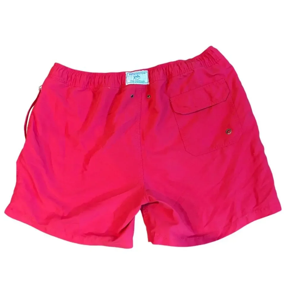 Southern Tide Swim‎ Trunks Mens Large The Skip Jack Lined Red Coral Drawstring